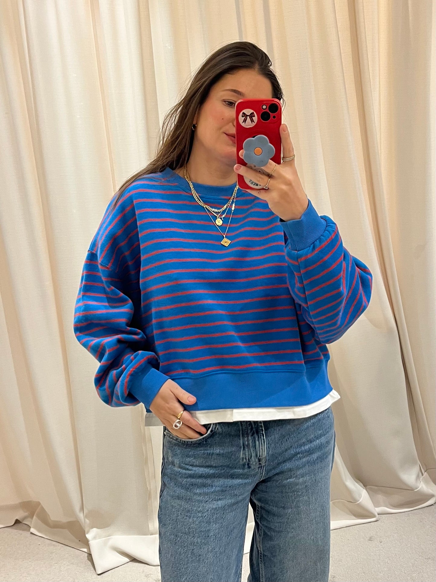 Striped knitted sweatshirt