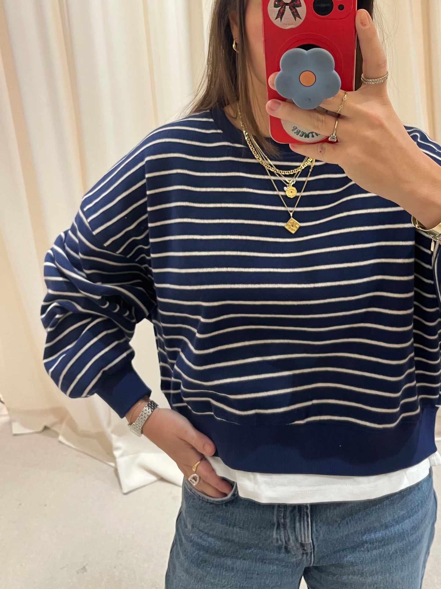 Striped knitted sweatshirt