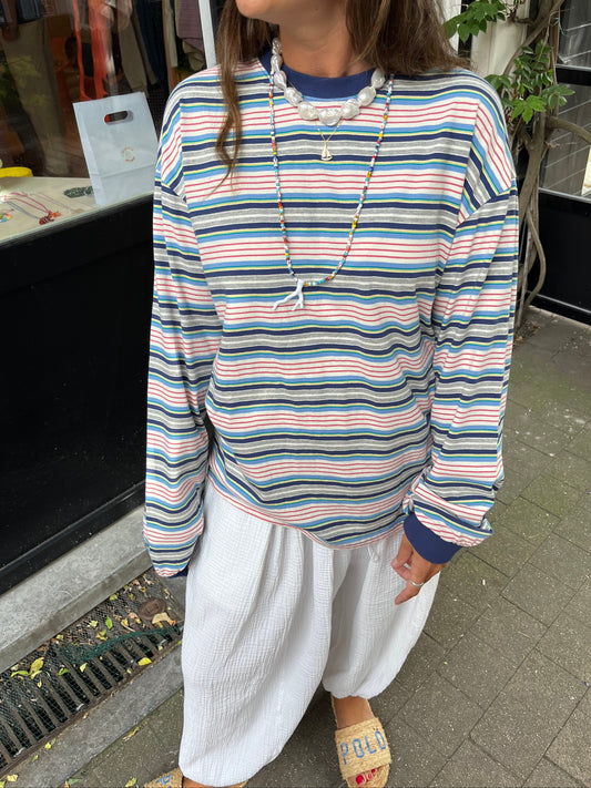 Striped tee blue