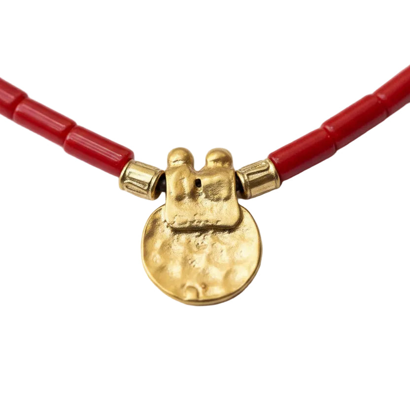 Red coin necklace