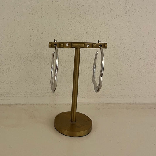 Hammered hoops silver