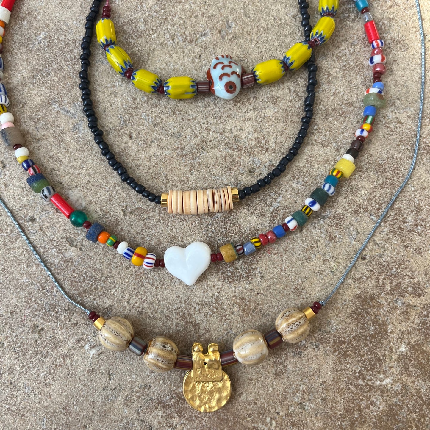 Miyuki heart necklace