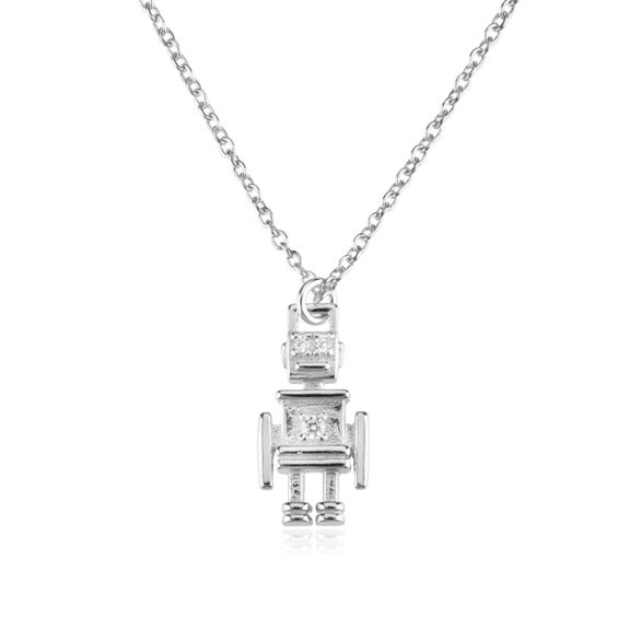 Robot Sam necklace silver