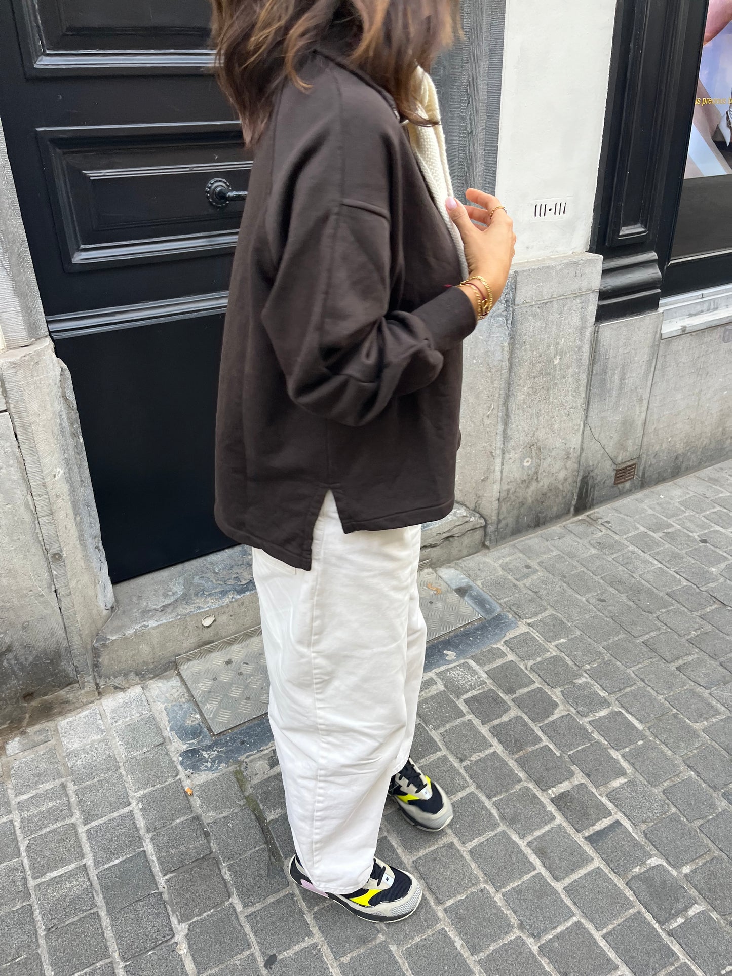 Brown zipper sweater