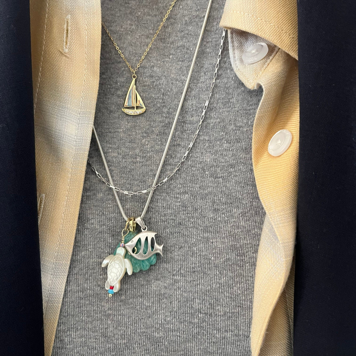 turquoise shell charm