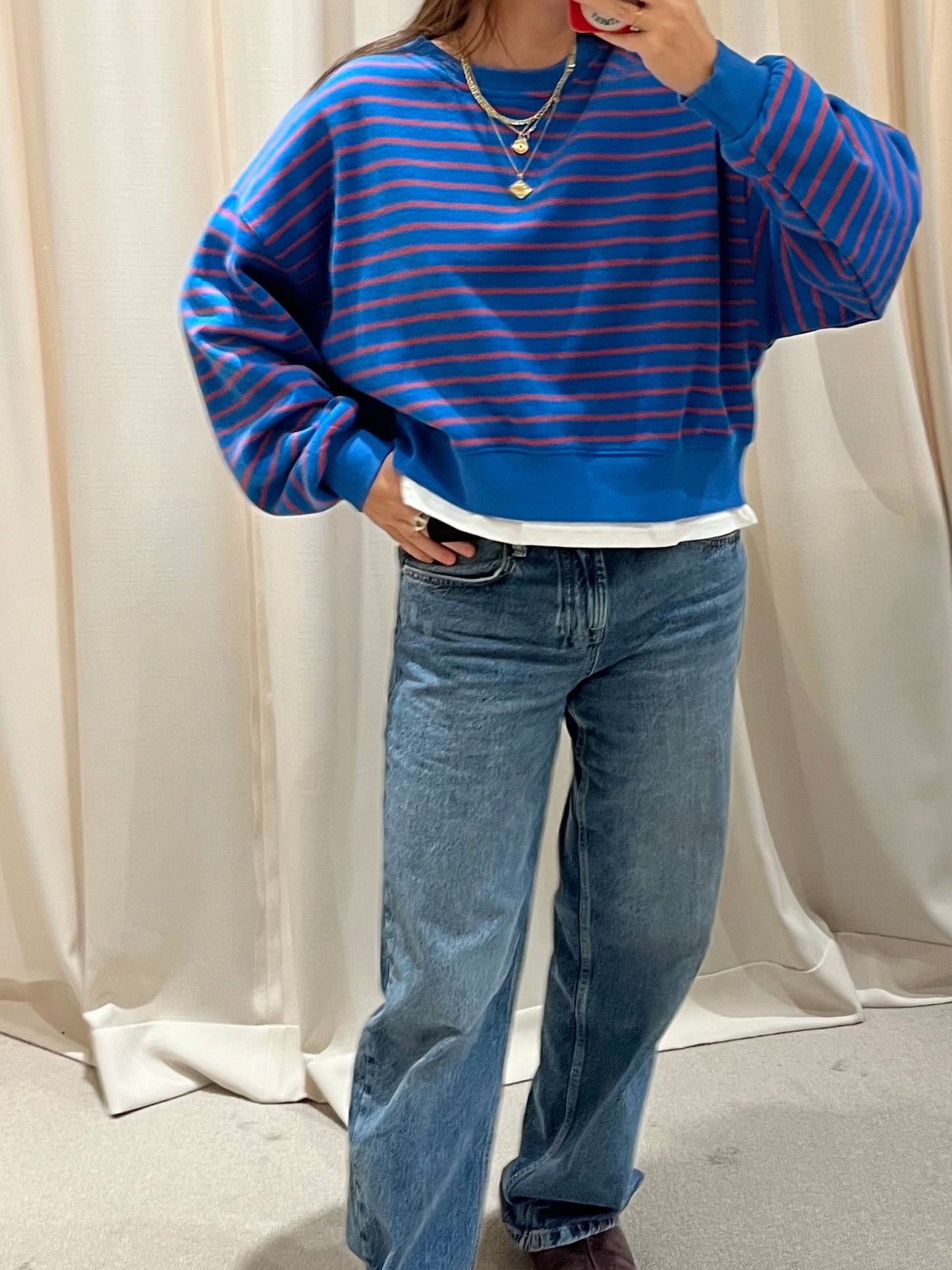 Striped knitted sweatshirt