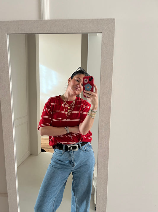 Red striped tee