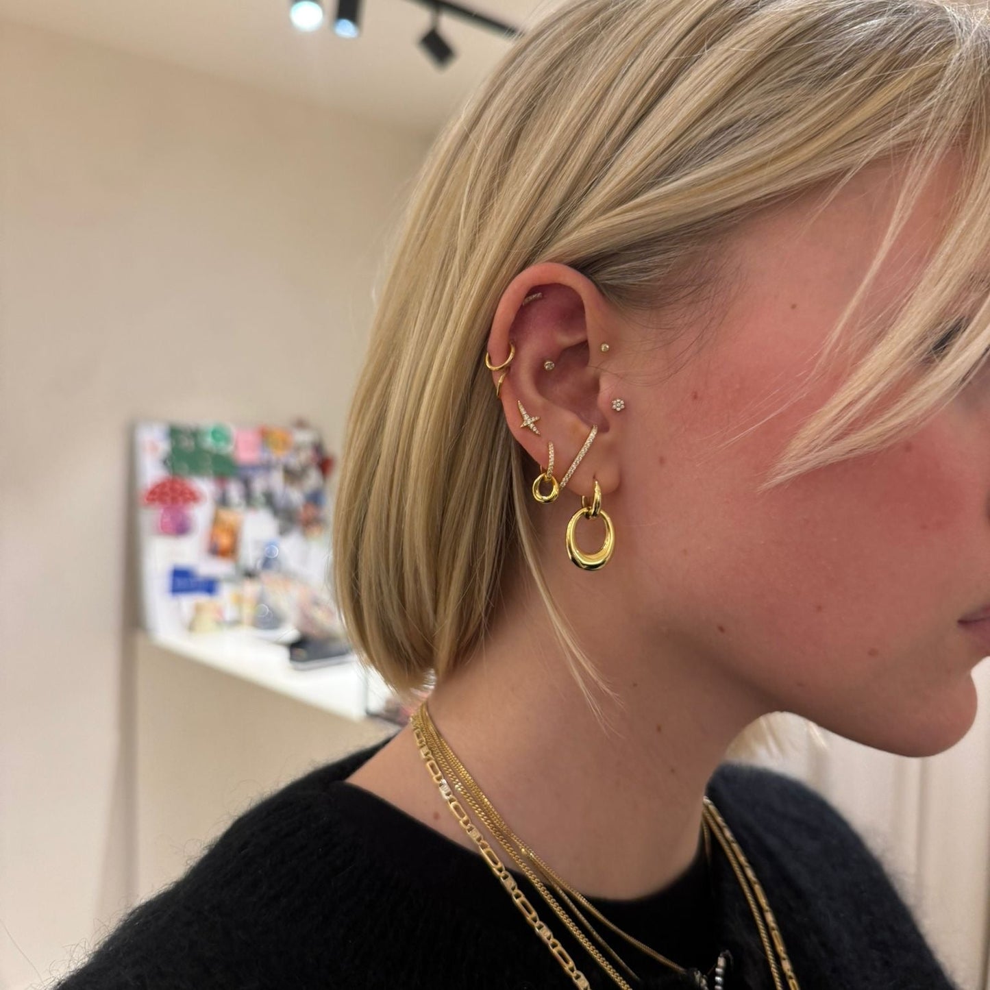 Arch earring gold