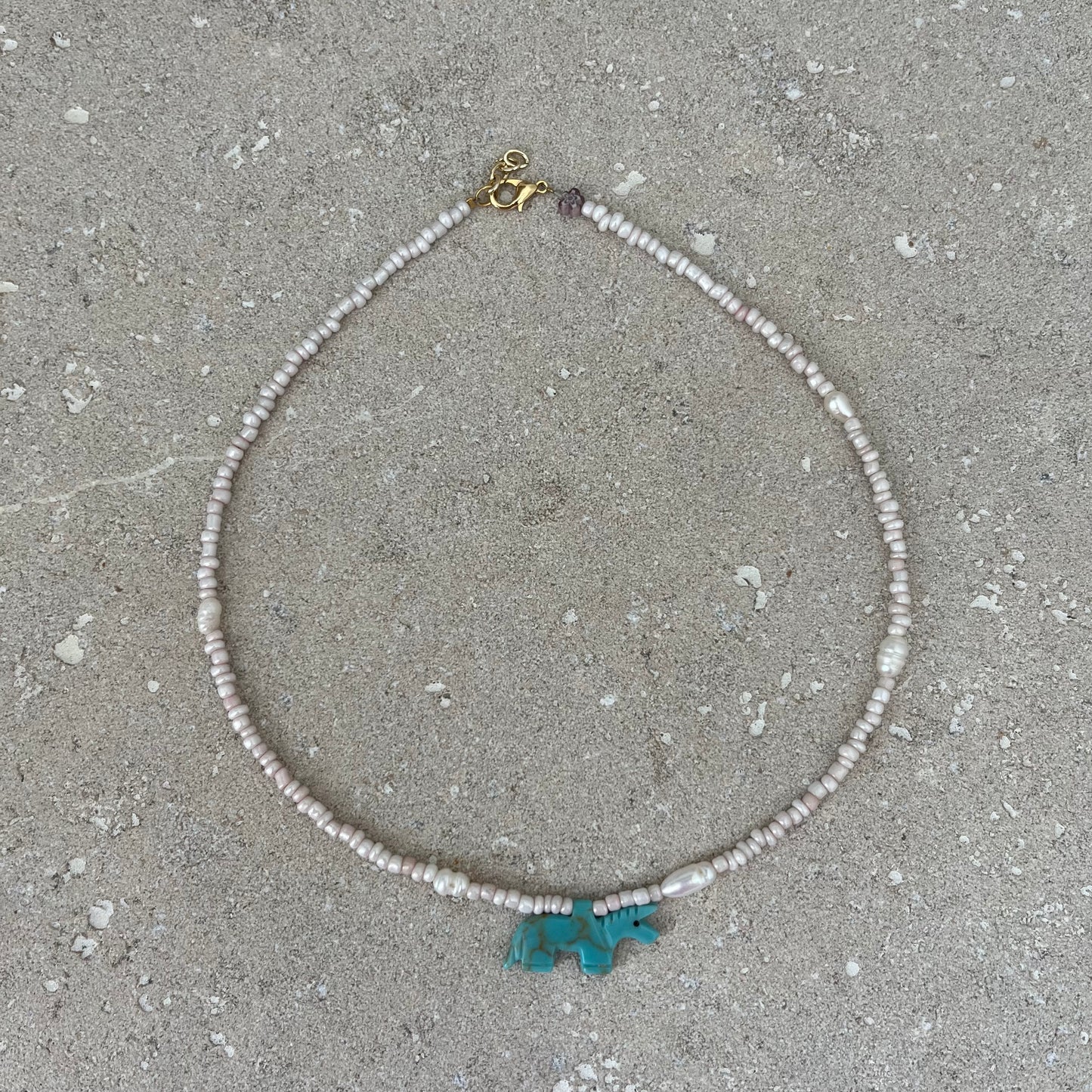 Pearl horse necklace