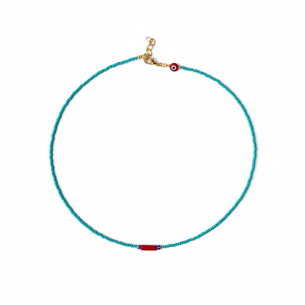 Red bead necklace