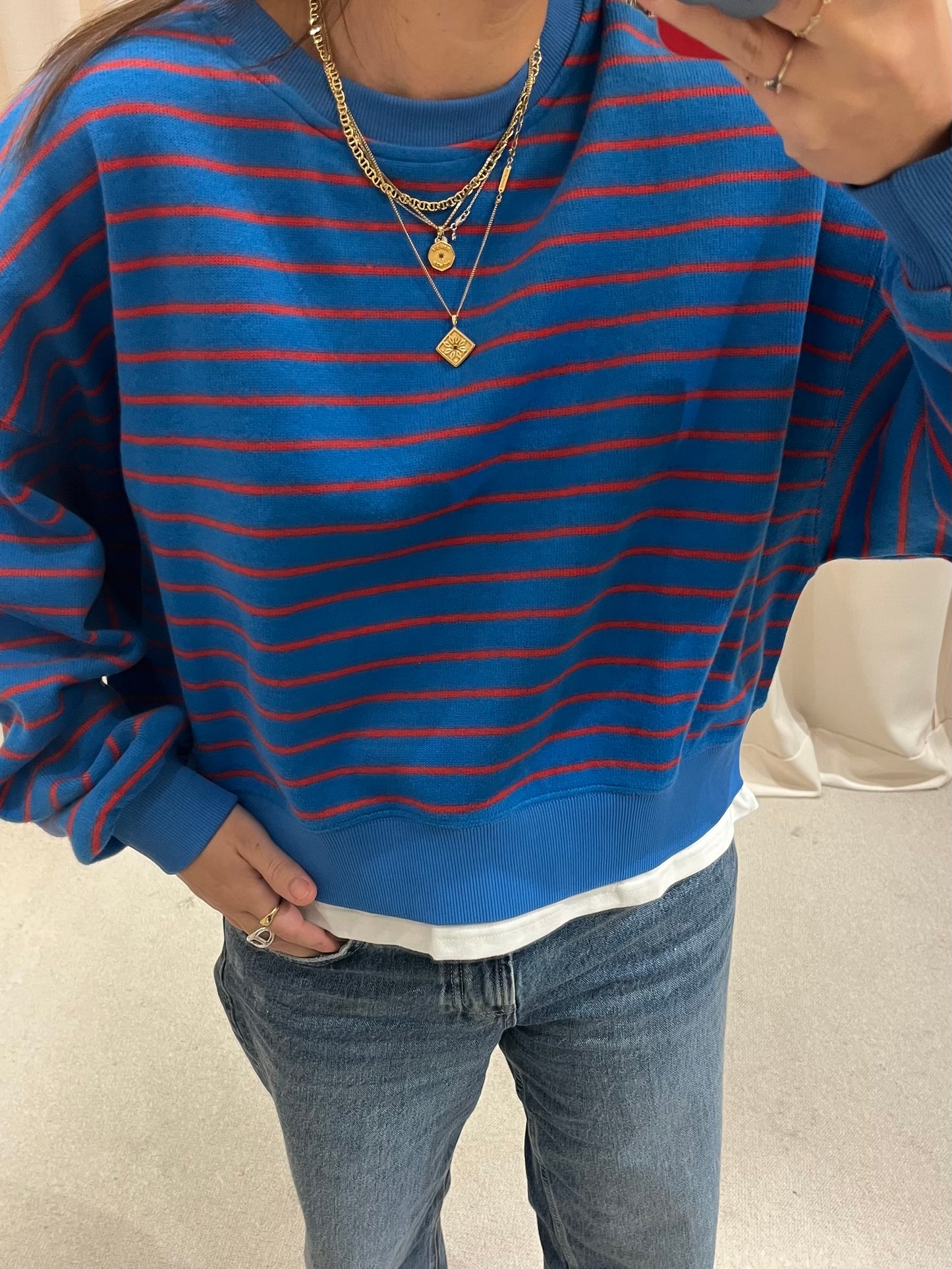 Striped knitted sweatshirt