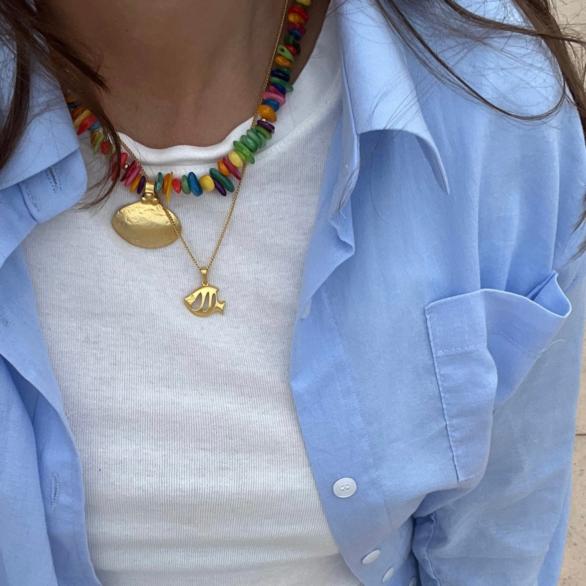 gold rainbow necklace
