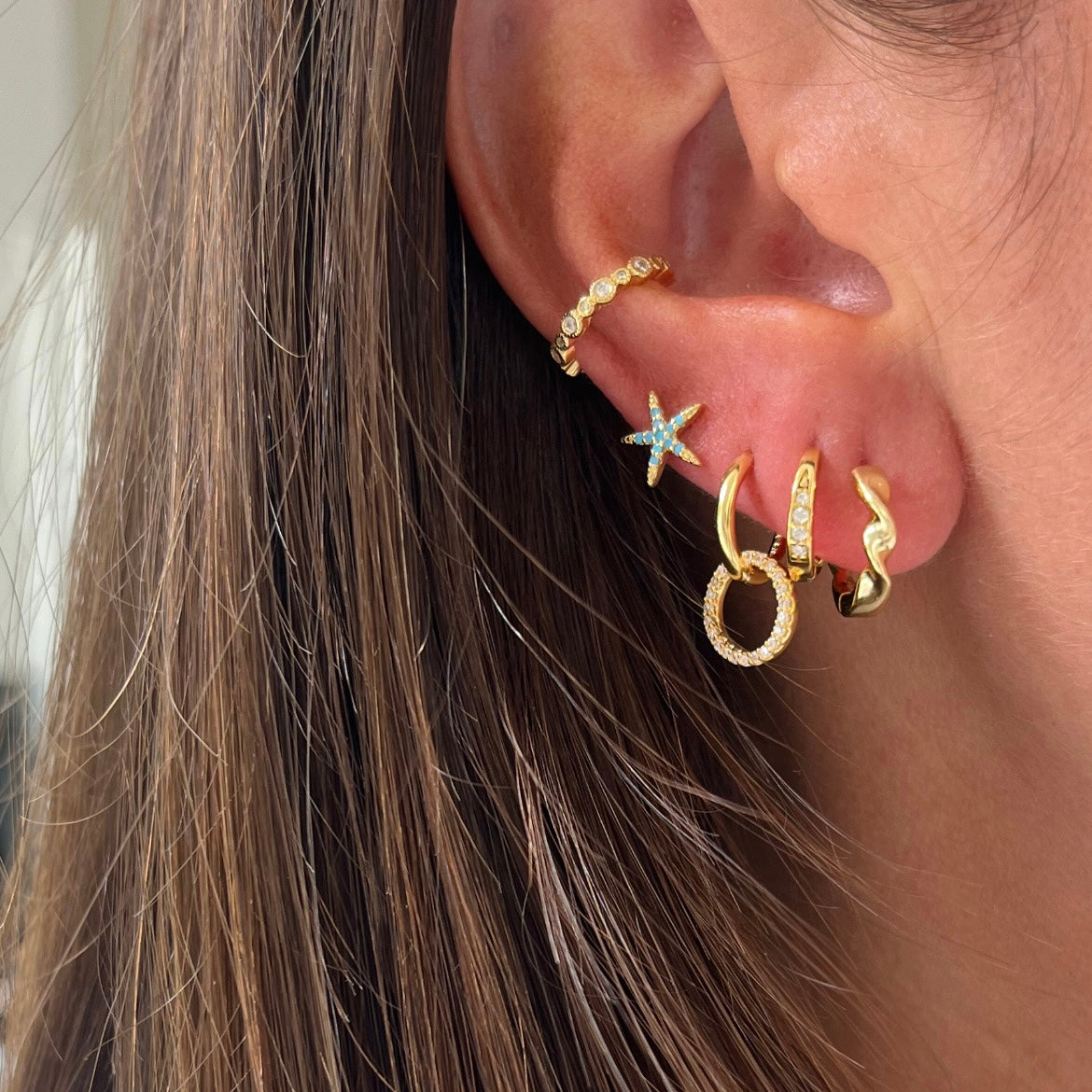 Twisted hoop gold (12 mm)