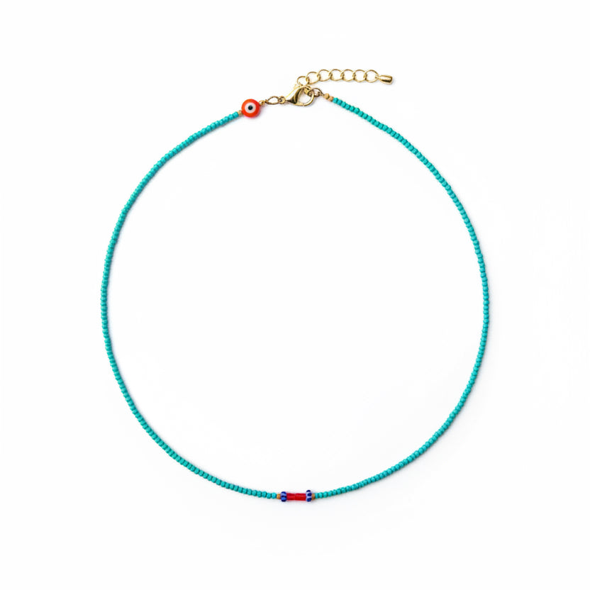 Orange bead necklace