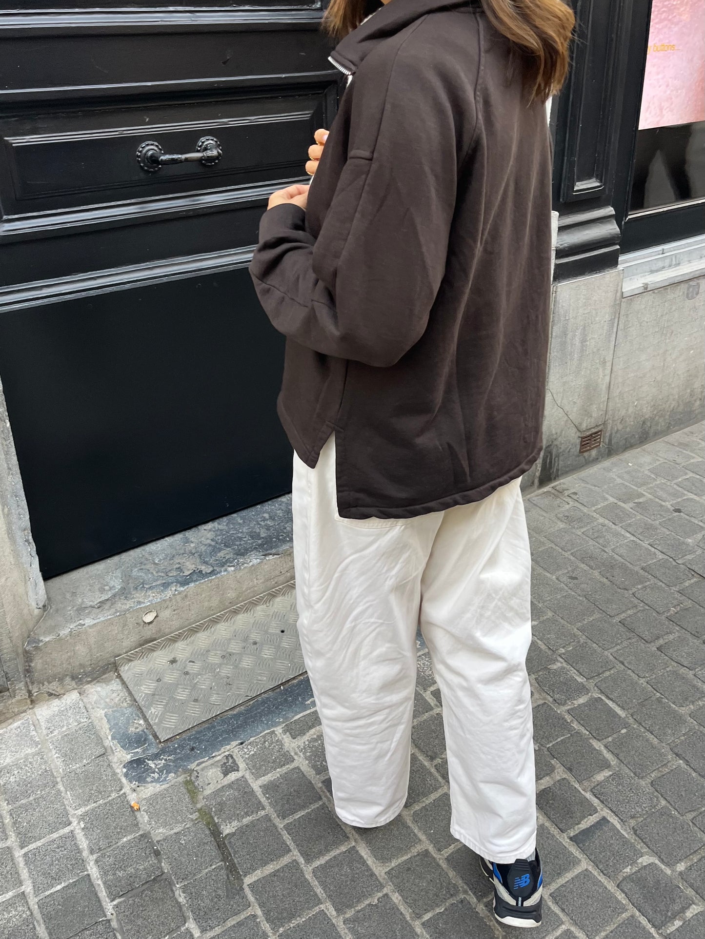 Brown zipper sweater