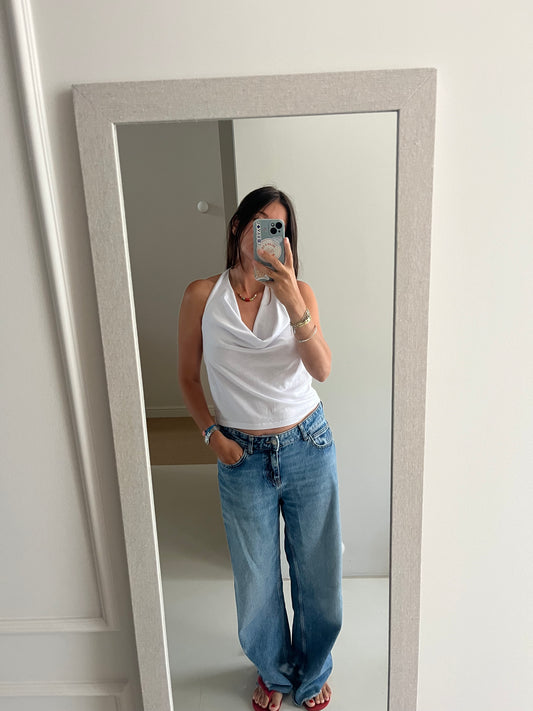 White halter top