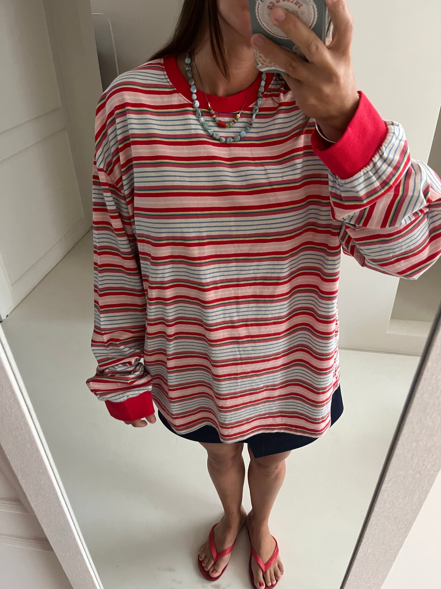 Striped tee red