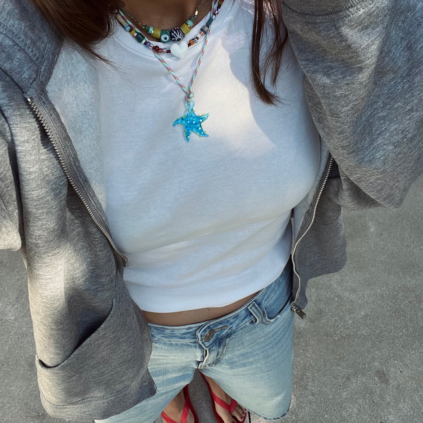 Starfish necklace turquoise