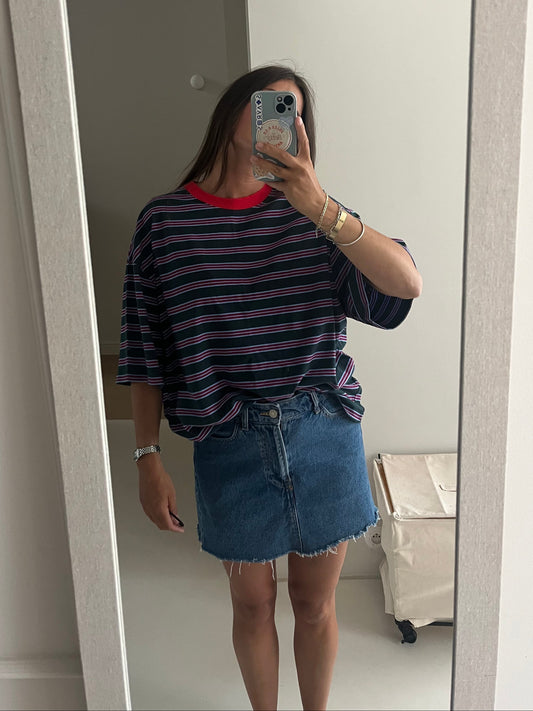 Oversized striped tee