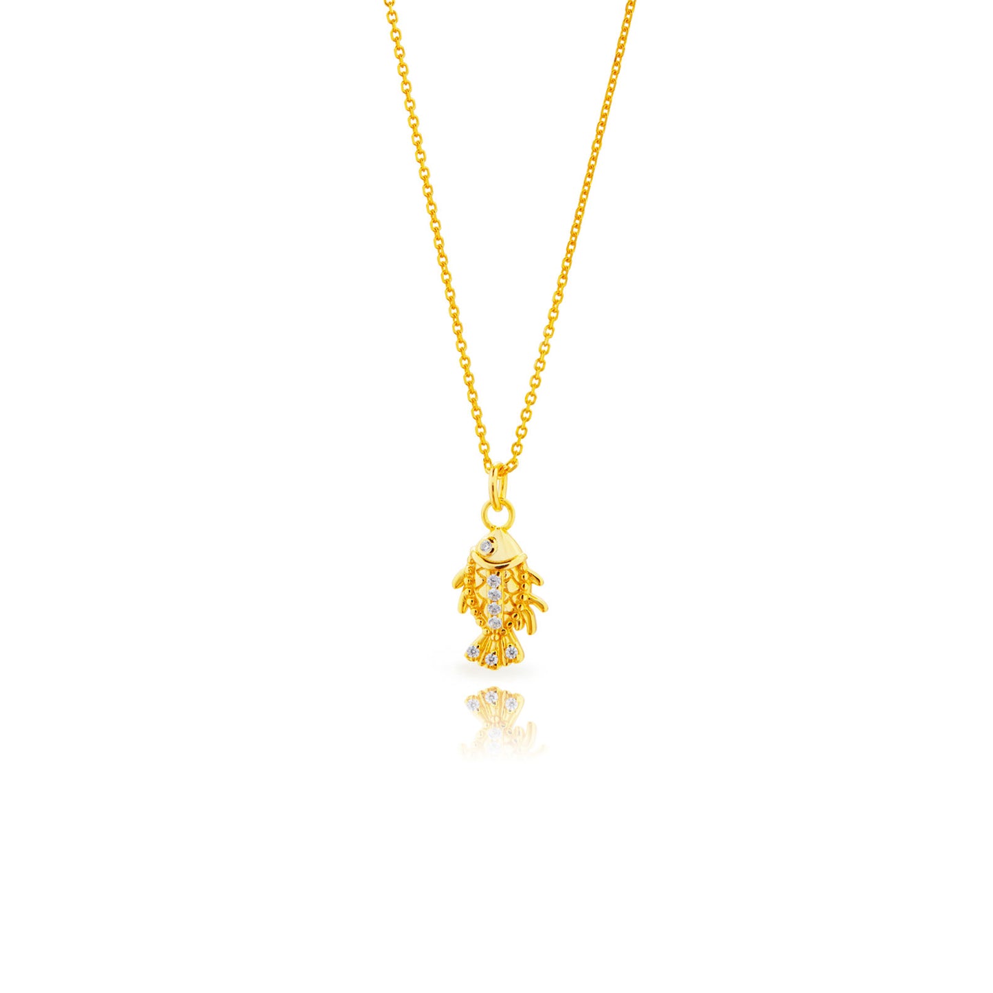 Fish necklace gold