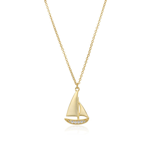 Boat necklace gold
