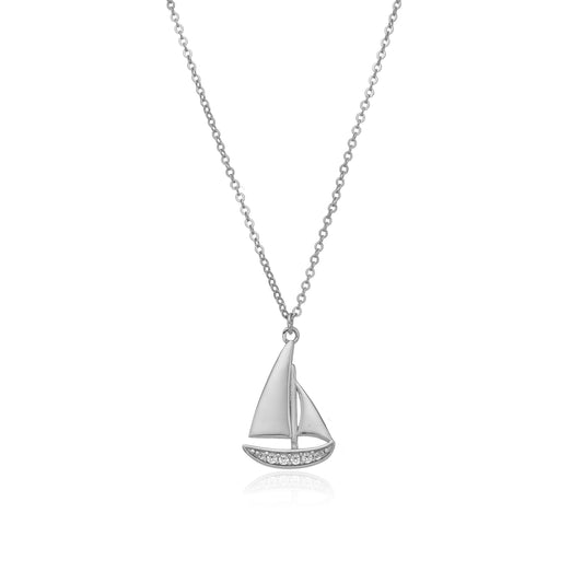 Boat necklace silver