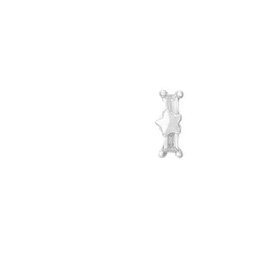 Star Bar stud silver