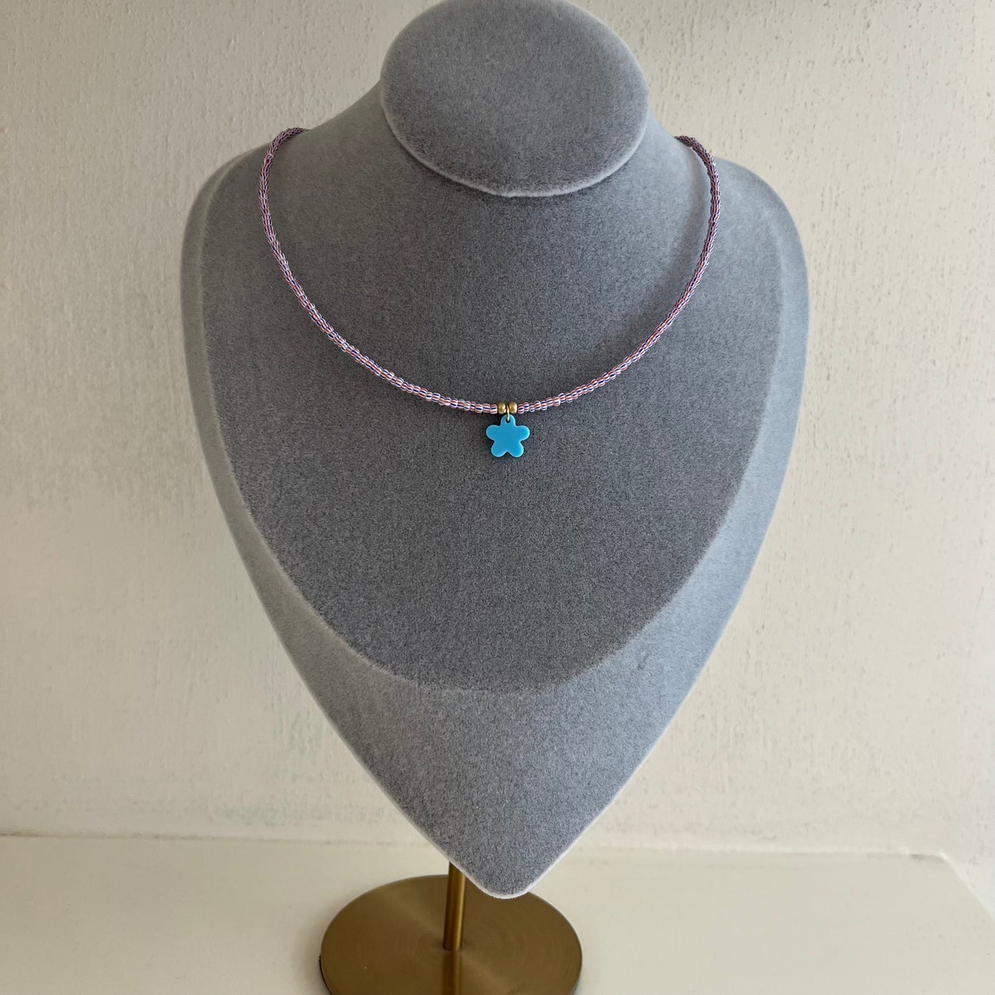 Flower necklace turquoise