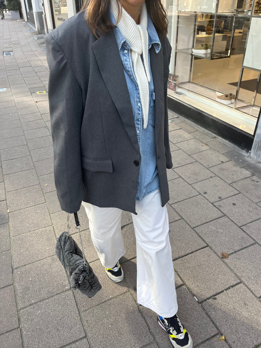 Grey padded blazer