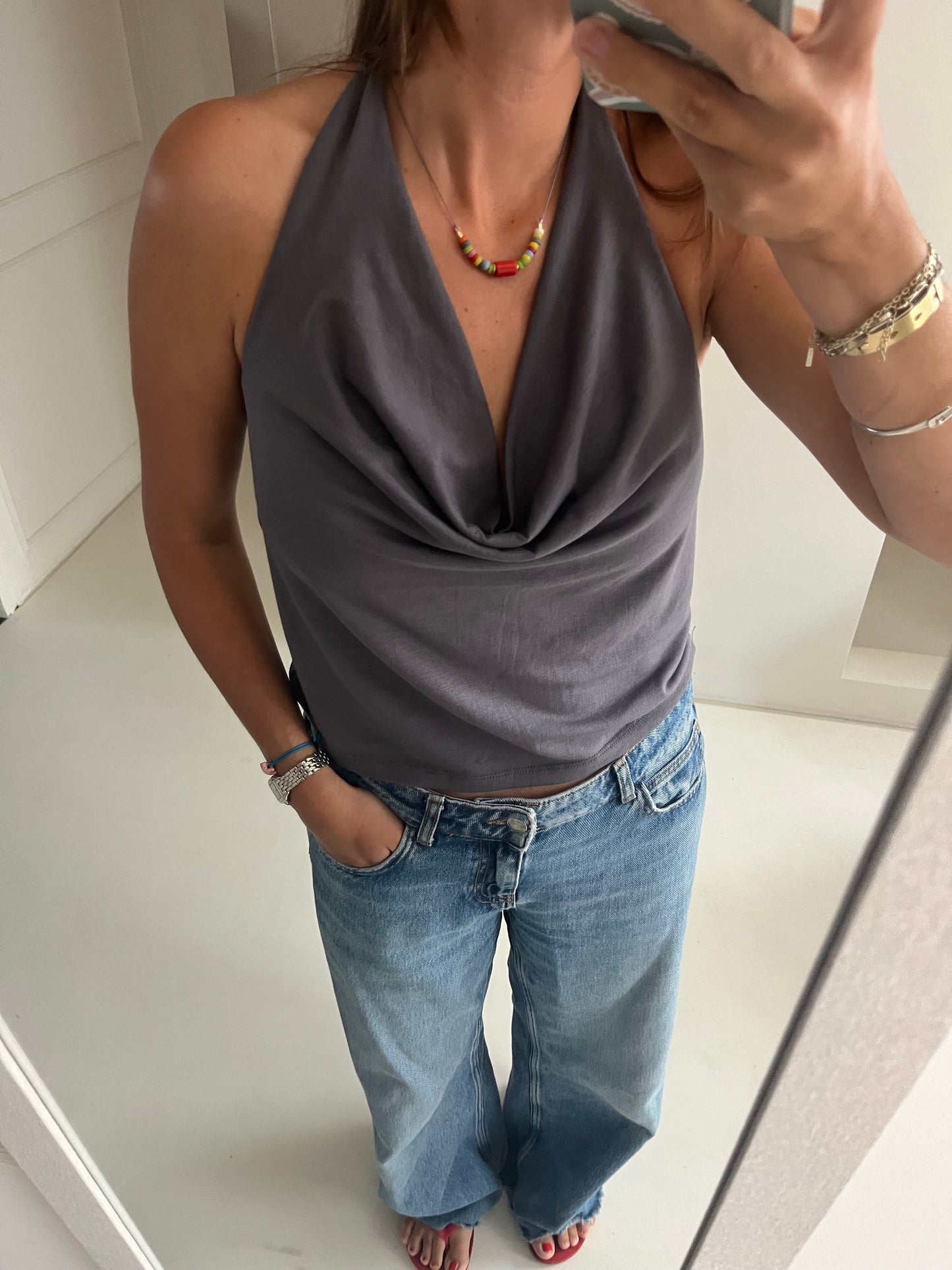 Charcoal halter top
