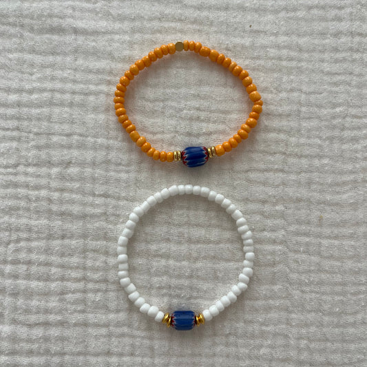 Blue bead bracelet
