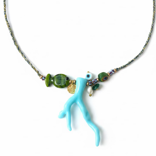 Turquoise coral necklace