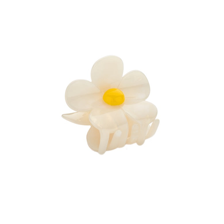 White flower hair clip