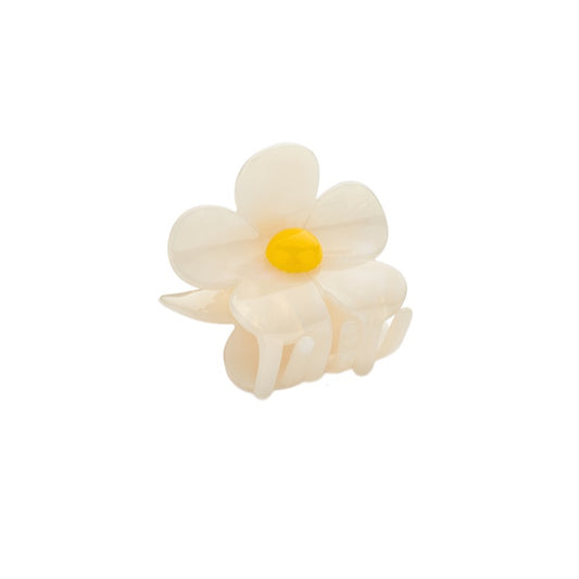 White flower hair clip
