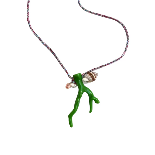 green coral necklace