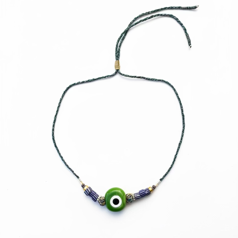 green eye necklace