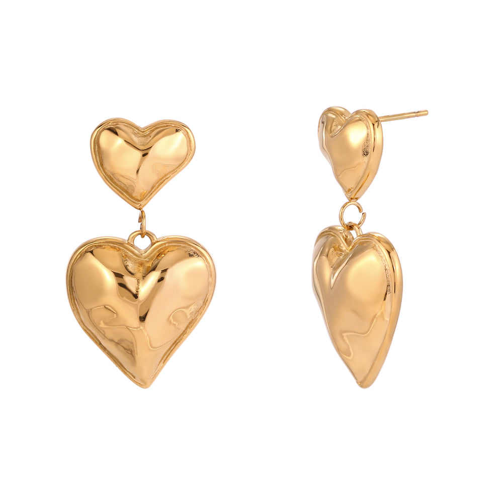 Heart earrings gold