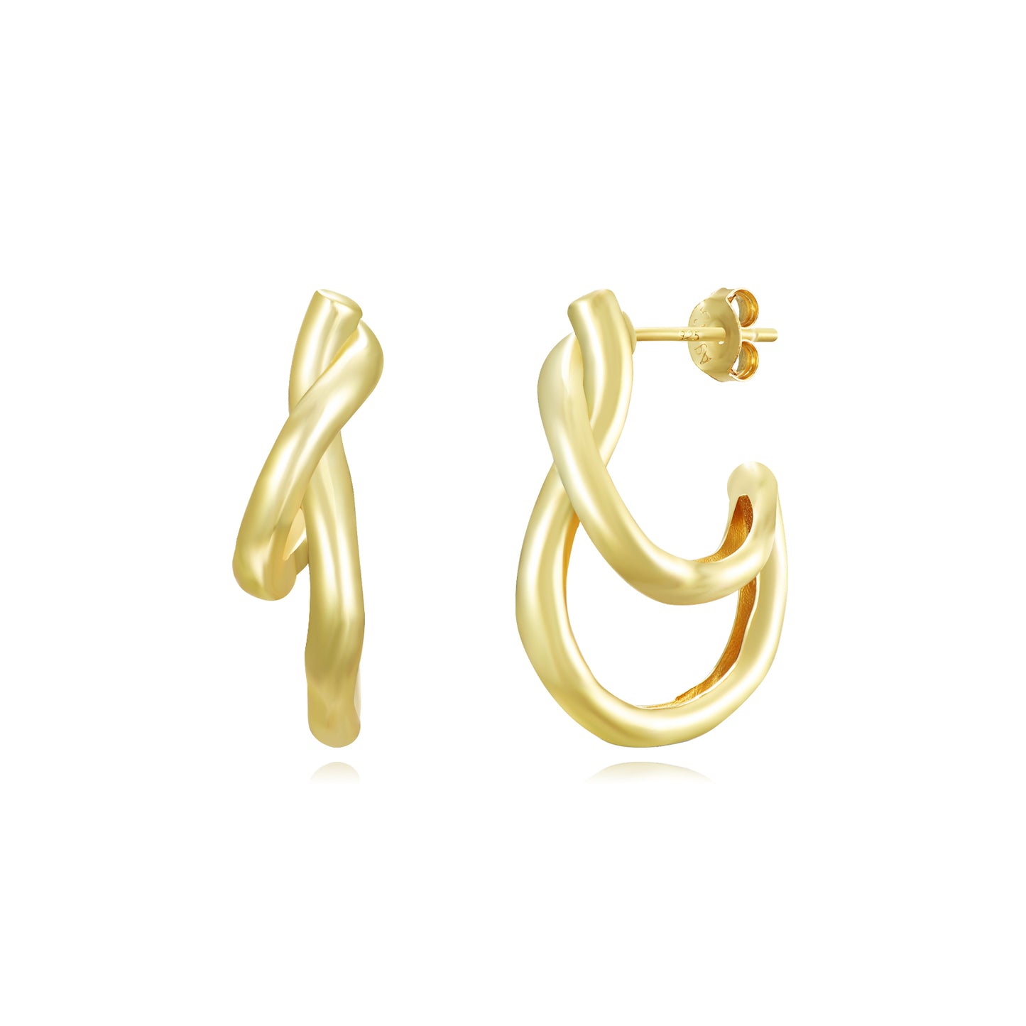 Twisted hoops gold