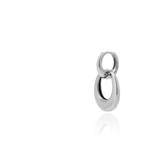 Double oval hoop silver