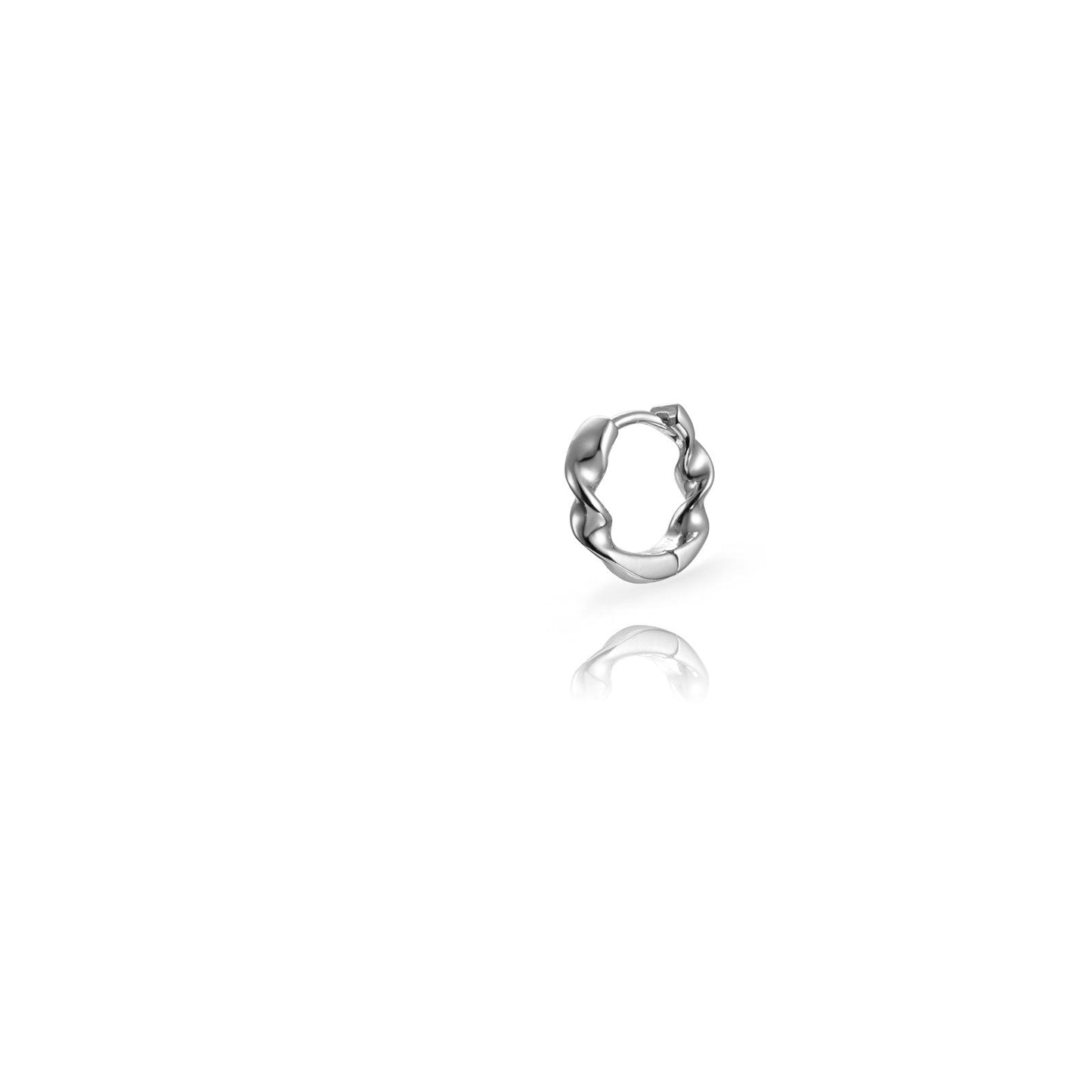 Twisted hoop silver