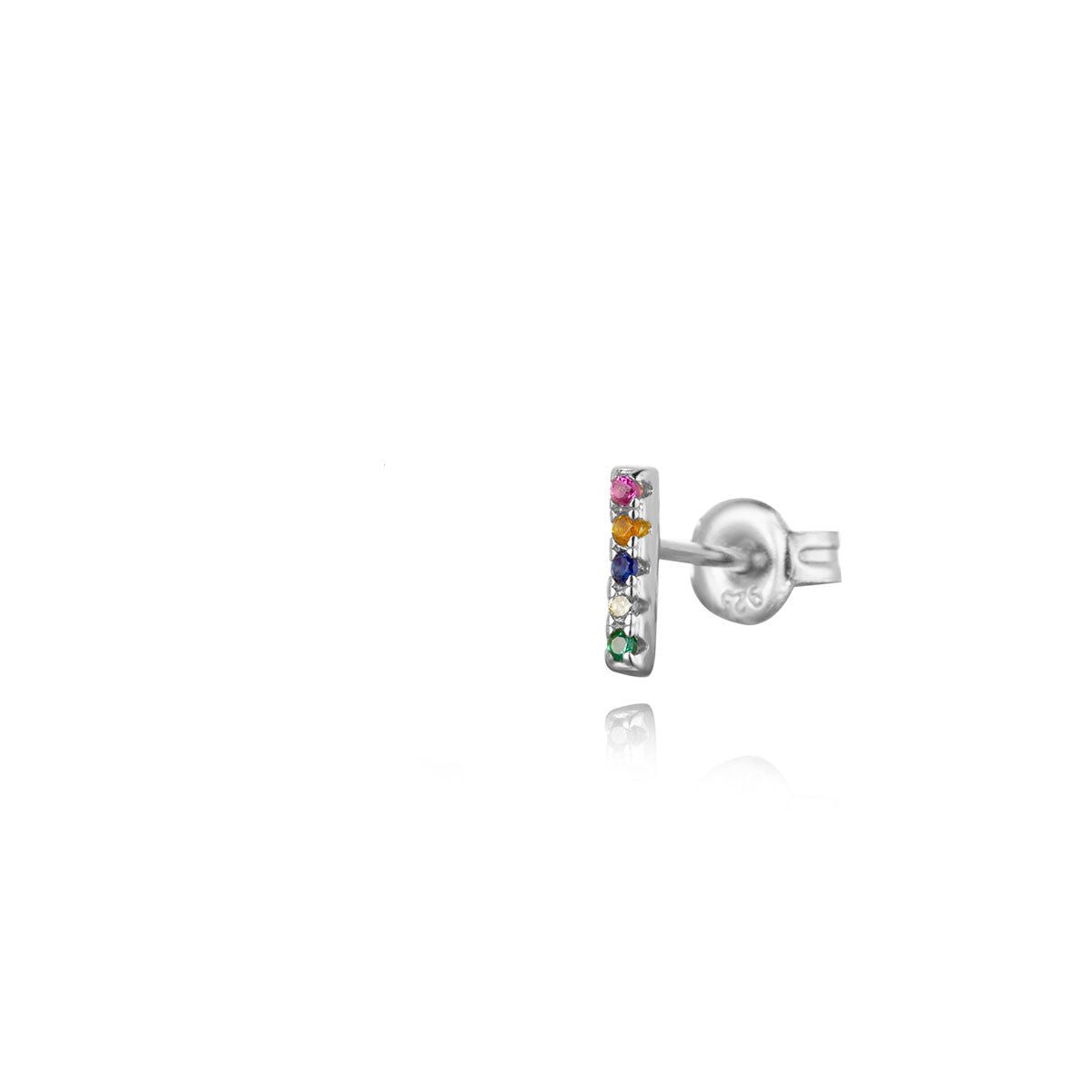 multi bar stud silver