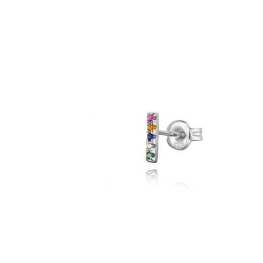 multi bar stud silver