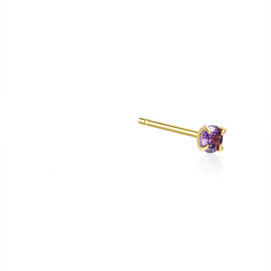 lila zirconia stud gold