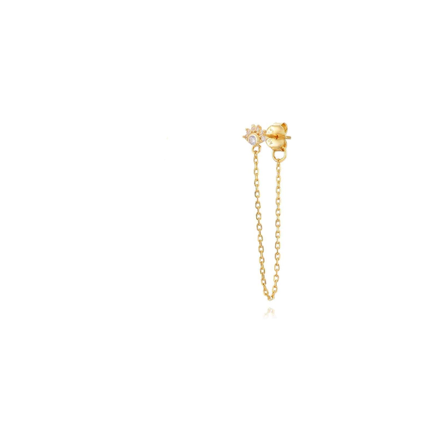 Flower chain earring gold