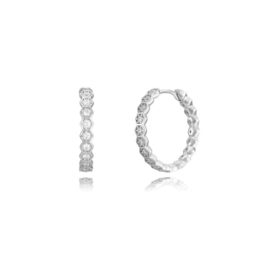 Hexagon hoops silver