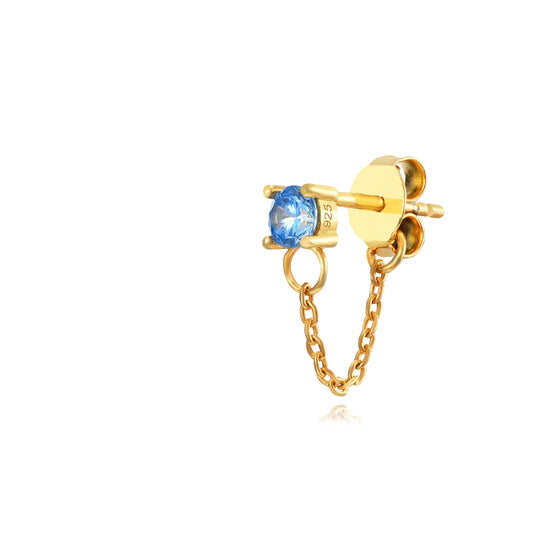 Blue chain earring