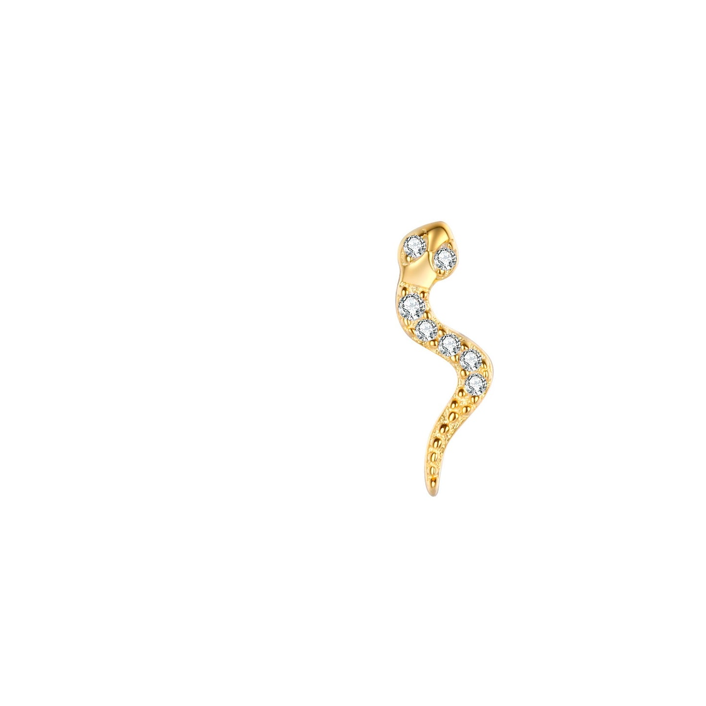 Zirconia snake stud gold
