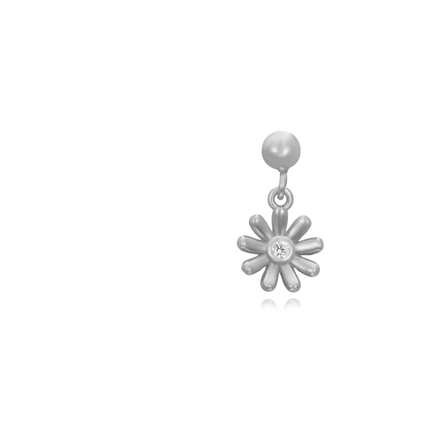 Flower stud silver