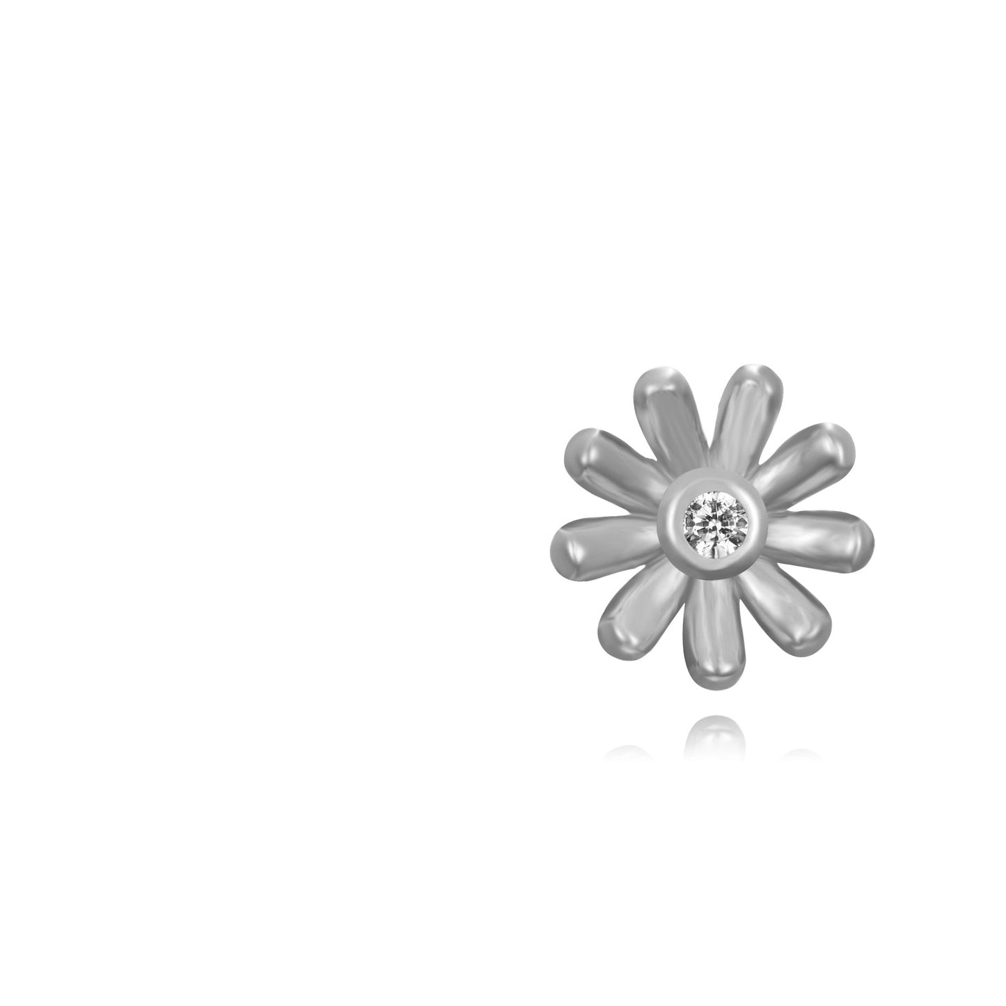 Flower stud silver