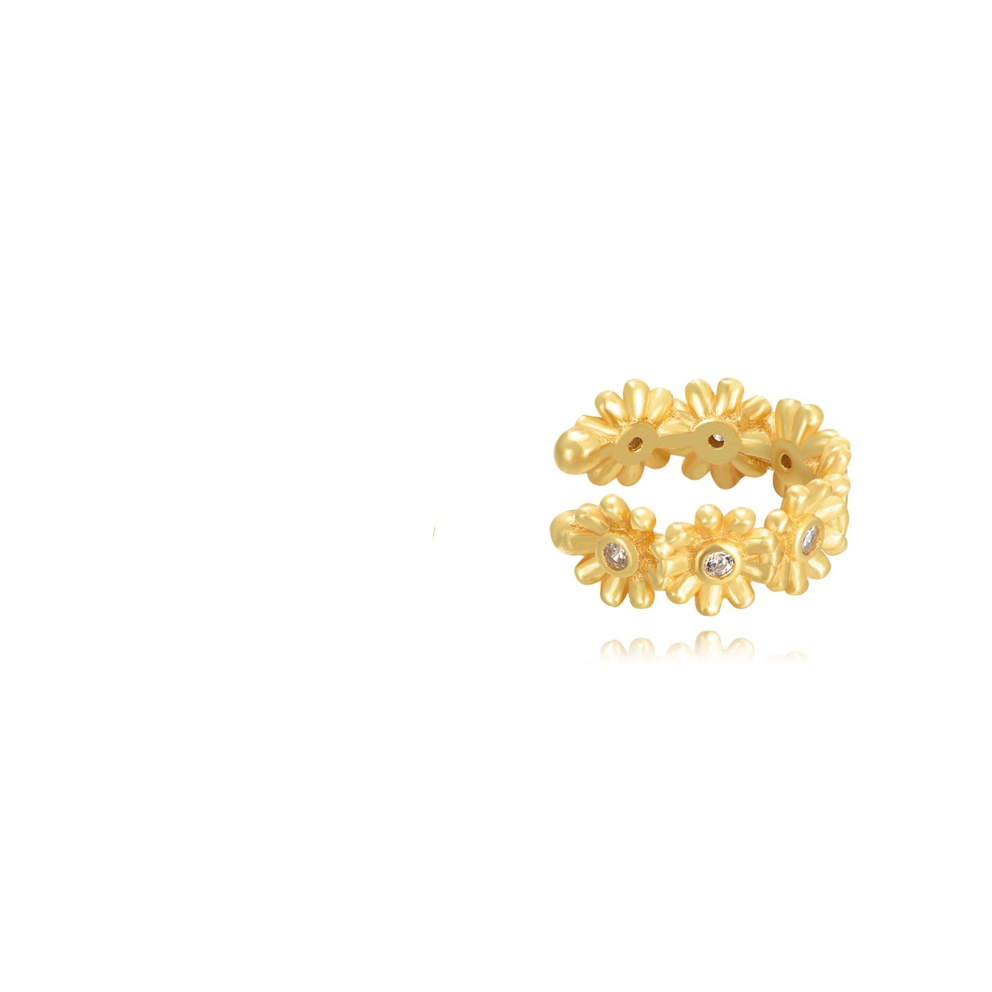 Flower ear cuff gold